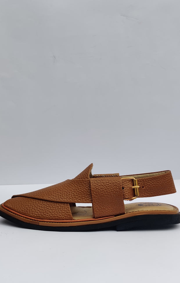 Brown & Mustard Captan Peshawari Chappal. Handmade Pure Quality.