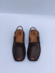 Brown & Mustard Captan Peshawari Chappal. Handmade Pure Quality.